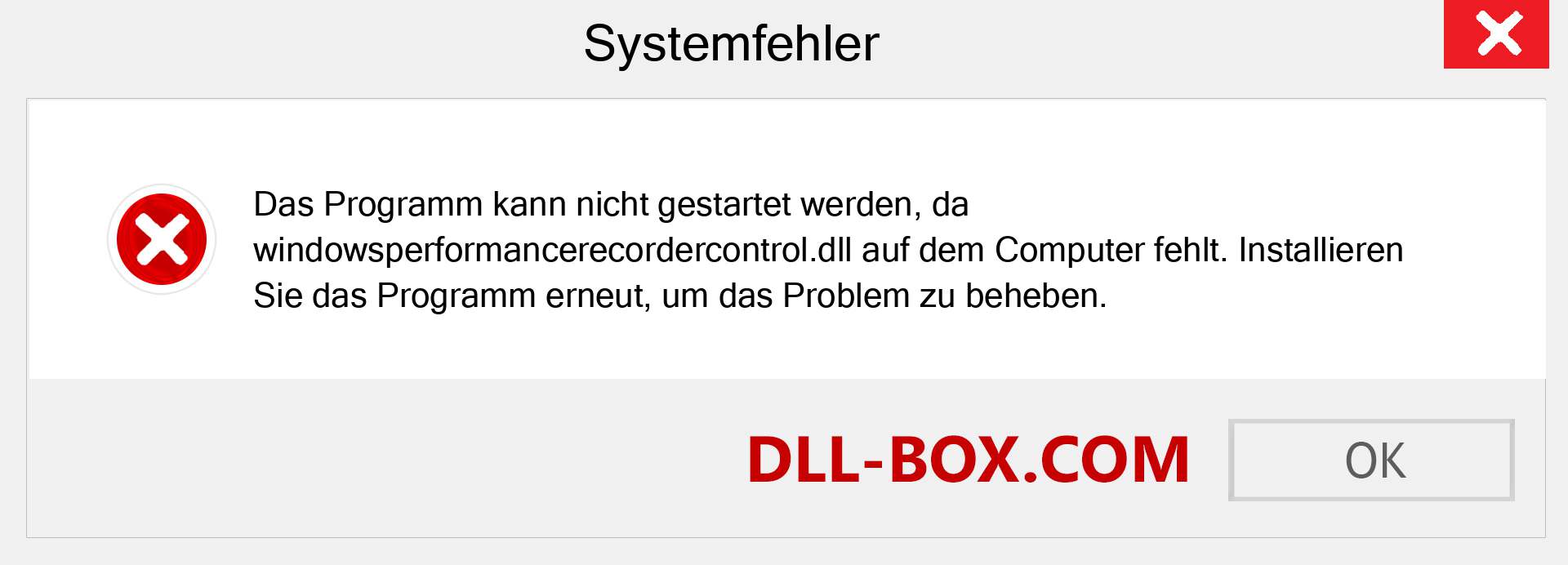 windowsperformancerecordercontrol.dll-Datei fehlt?. Download für Windows 7, 8, 10 - Fix windowsperformancerecordercontrol dll Missing Error unter Windows, Fotos, Bildern